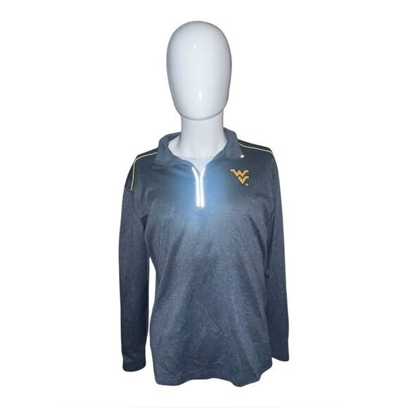 Crable Mens Blue West Virginia Mountaineers Logo Quarter-Zip Pullover Medium EUC - Picture 1 of 8